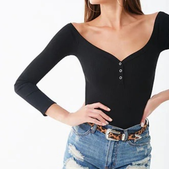 Forever 21 Tops - Bardot neckline bodysuit